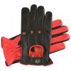 Prime Retro Real Leather Men's Classic Driving Gloves Unlined Chauffeur 515 (Black-Red, L) view 4