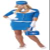 California Costumes Women's Retro Stewardess Adult, Blue, X-Large view 1