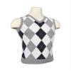 Men's Argyle Sweater Golf Vest - Navy/White/Light Grey/White Overstitch (Large) view 1
