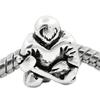 Sexy Sparkles European Hockey Player Charm Spacer Bead for Snake Chain Charm Bracelet view 1