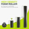 ProsourceFit High Density Foam Rollers 12 - inches long, Firm Full Body Athletic Massage Tool for Back Stretching, Yoga, Pilates, Post Workout Muscle Recuperation, Black view 2