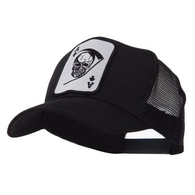 e4Hats.com Skull and Choppers Embroidered Military Patched Mesh Cap - Large Skull OSFM