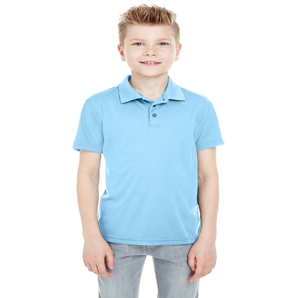 UltraClub Youth Cool & Dry Mesh Piqu Polo XL COLUMBIA BLUE