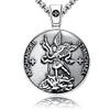 VENICEBEE Archangel St. Michael Saint Seal Medal Sigil Necklace Christian Sacramental Solid 925 Sterling Silver Pendant + Black Velvet Pouch, Polishing Cloth, Fine Gift Box view 2