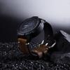 Berfine Dark Brown 22mm Genuine Leather Wristwatch Watch Band Oil Tan Vintage Strap for Men with Stainless Buckle view 3