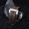 Berfine Dark Brown 22mm Genuine Leather Wristwatch Watch Band Oil Tan Vintage Strap for Men with Stainless Buckle view 4