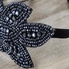 Alilang 1920s Blue Beaded Leaf Flapper Headband view 4