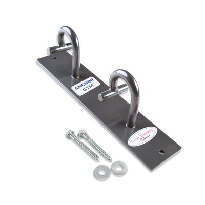 Anchor Gym H2 Resistance Band Anchor - Single Unit with Two Hooks Exercise Band Wall Mount for Bodyweight Straps, Strength Training, Home Gym (Wood Screws Included)