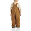 Carhartt Baby Boys' Washed Canvas Flannel Lined Bib Overall, Carhartt Brown, 3T view 4