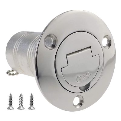 ISURE MARINE 1-1/2"(38mm) Boat Gas Deck Fill/Filler with Keyless Cap 1-1/2" Marine Mirror- Polished 316 Stainless Steel Hardware for Boat Yacht Caravan