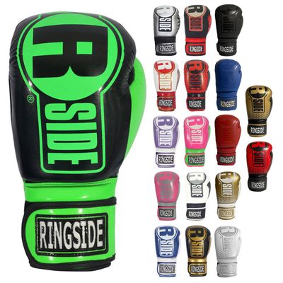 Ringside Apex Bag Gloves, IMF-Tech Boxing Gloves with Secure Wrist Support, Synthetic Boxing Gloves for Men and Women, Green and Black, L/XL