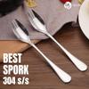 Spork 6-Pack Long Handle and Heavy Duty 18/10 Sporks Stainless Steel Sporks Reusable for People of All Ages and Outdoor Camping by KAISHANE view 3