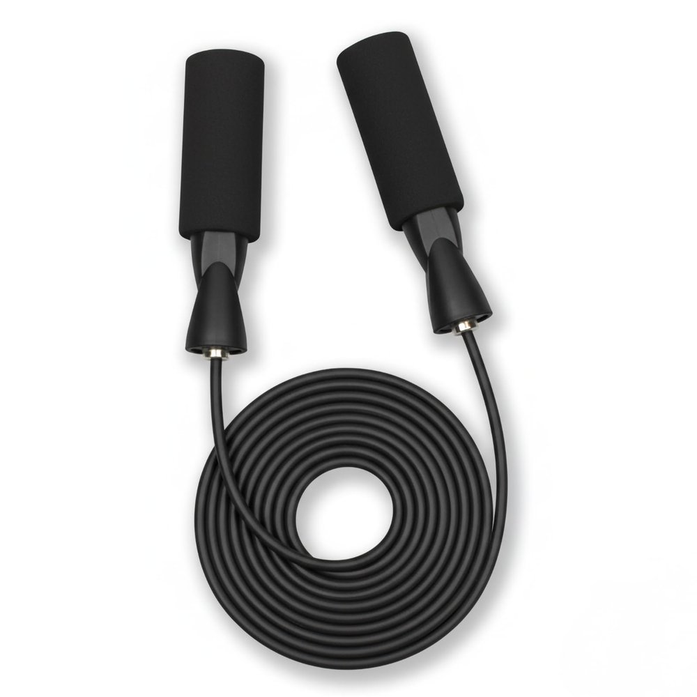 Jump Rope for Fitness  Adjustable PVC Exercise Rope with Tangle-Free Design & Comfortable Foam Handles, Ideal for Cardio, Home Workout & Training for Men, Women & Kids (Black)  XYLsports