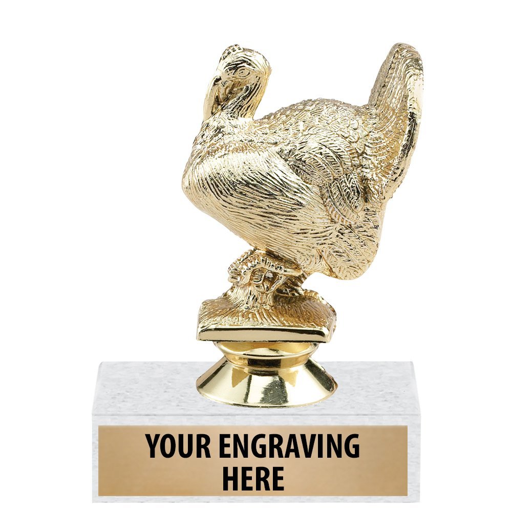 Crown Awards 4.25" Custom Turkey Trophies - Thanksgiving Turkey Trophy Award
