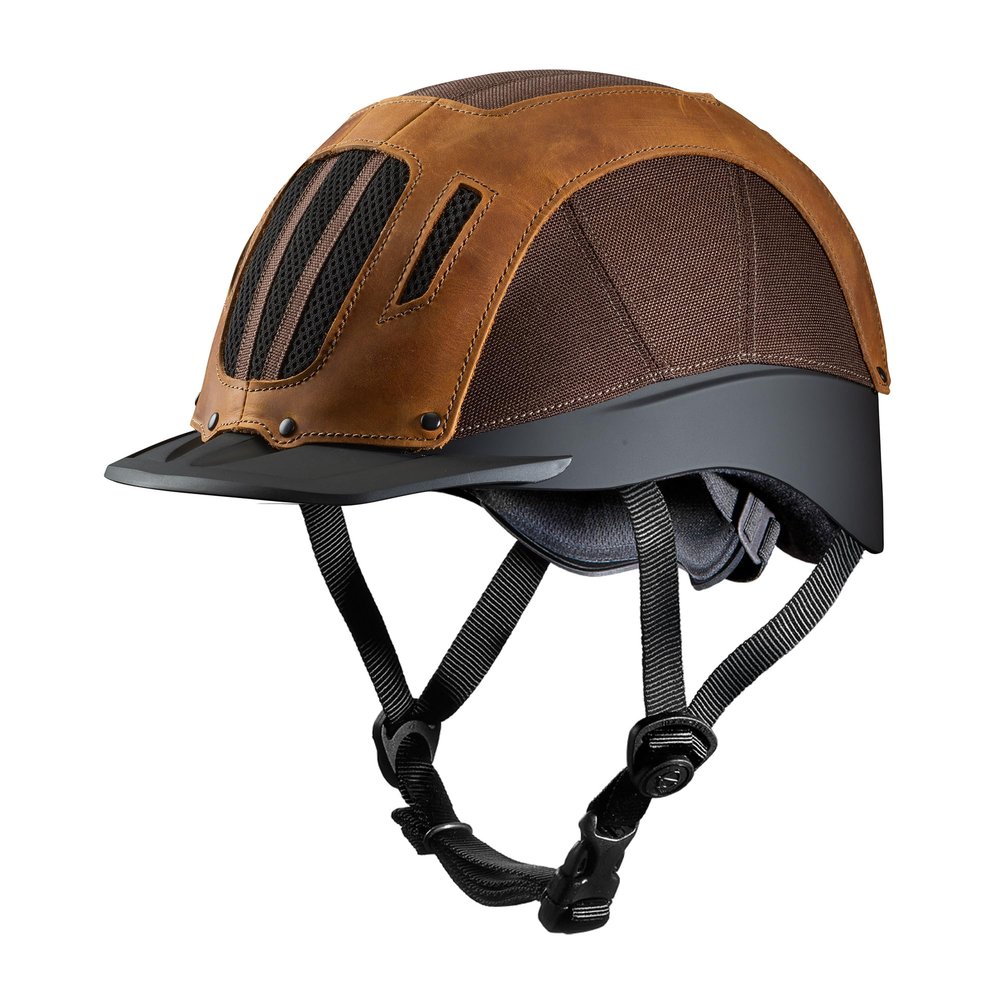 Troxel Sierra Rugged Horse Riding Helmet, Low-Profile, Self-Adjustable Design, Safety Horseback Riding Gear, Small (6-5/8 - 7), Brown
