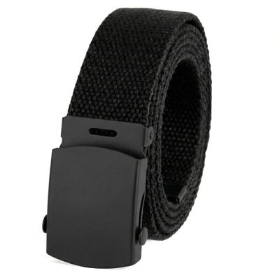 BC Belts Canvas Web Belt Military Style with Black Buckle and Tip 56" Long Many Colors (Black)