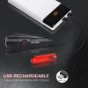 Ascher Ultra Bright USB Rechargeable Bike Light Set, Powerful Bicycle Front Headlight and Back Taillight, 4 Light Modes, Easy to Install for Men Women Road Mountain Cycling Black view 2