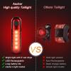 Ascher Ultra Bright USB Rechargeable Bike Light Set, Powerful Bicycle Front Headlight and Back Taillight, 4 Light Modes, Easy to Install for Men Women Road Mountain Cycling Black view 4