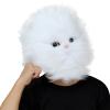 CreepyParty Deluxe Novelty Halloween Costume Party Latex Animal Cat Head Mask (white) view 2