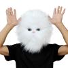 CreepyParty Deluxe Novelty Halloween Costume Party Latex Animal Cat Head Mask (white) view 4