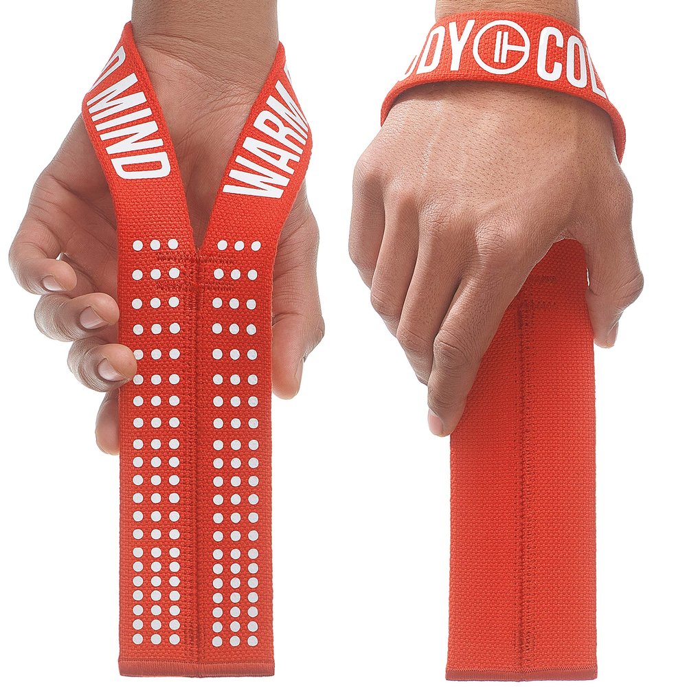 WARM BODY COLD MIND V1 Lifting Wrist Straps for Olympic Weightlifting - Rated at 660 lb - Hand Wraps for Powerlifting, Weight Lifting, Bodybuilding Functional/Cross Training, Deadlift Gym Bar, Cotton