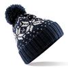 Beechfield Unisex Fair Isle Snowstar Winter Beanie Hat (One Size) (French Navy / White) view 1