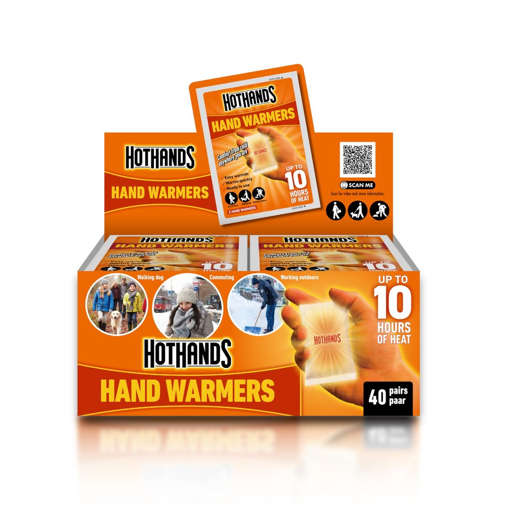 HotHands Hand Warmers - 40 Pairs - 10 Hours of Heat - Air Activated - Ready to use, 8368342