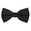 boxed-gifts Mens Clip On Bow Tie - Solid Color Bowties for Men - Black view 1