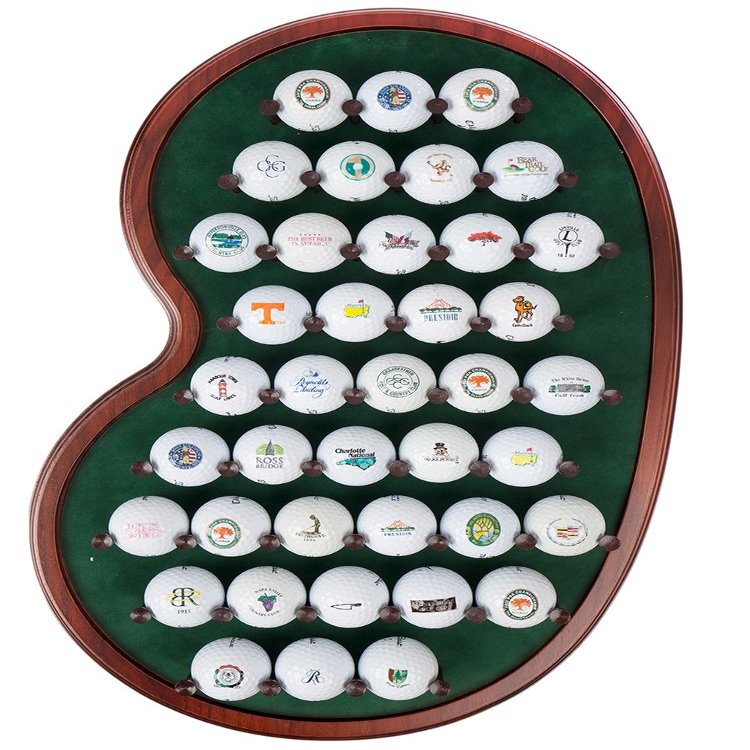 Golf Ball Display Rack | Holds 40 Golf Balls | Unique Putting Green Shape | Two Color Options