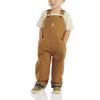 Carhartt Baby Boys' Washed Canvas Flannel Lined Bib Overall, Carhartt Brown, 24 Months view 2