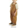 Carhartt Baby Boys' Washed Canvas Flannel Lined Bib Overall, Carhartt Brown, 24 Months view 3