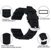 SANWA 24mm Black Silicone Rubber Watch Strap Band Stainless Steel Buckle for Fossil Watch view 2