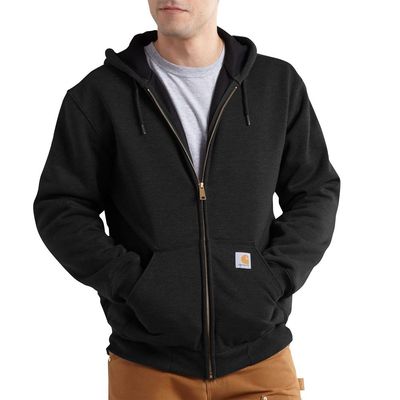 Carhartt Mens Rutland Thermal Lined Zip Front Hoodie (Big & Tall) Novelty Athletic Sweatshirts, Black, 4X-Large US