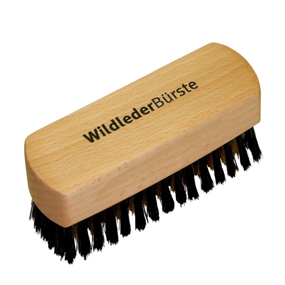 Redecker Brass Wire and Natural Pig Bristle Suede Brush with Oiled Beechwood Handle, 4-3/4-Inches