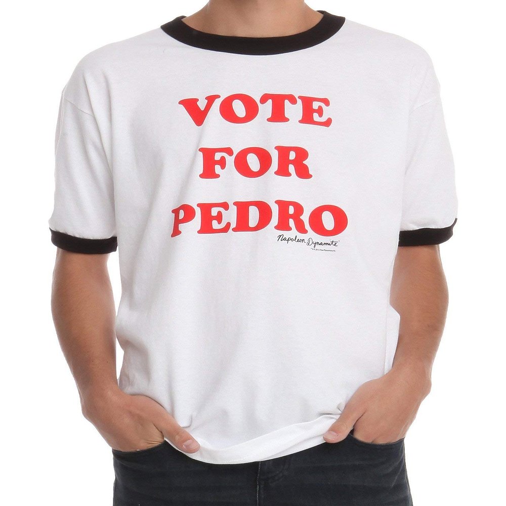 Napoleon Dynamite Vote for Pedro T-Shirt (Medium) White