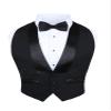 Men's Classic Formal 100% Wool Black Backless Tuxedo Vest Includes Bow Tie (Small - XLarge (Adjustable)) view 1