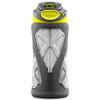 ZULU Torque 16oz Plastic Kids Water Bottle with Silicone Sleeve and Leak-Proof Locking Flip Lid, Soft Touch Carry Loop for School Backpack, Lunchbox, BPA-Free Dishwasher Safe, Grey/ Green view 1