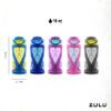 ZULU Torque 16oz Plastic Kids Water Bottle with Silicone Sleeve and Leak-Proof Locking Flip Lid, Soft Touch Carry Loop for School Backpack, Lunchbox, BPA-Free Dishwasher Safe, Grey/ Green view 4