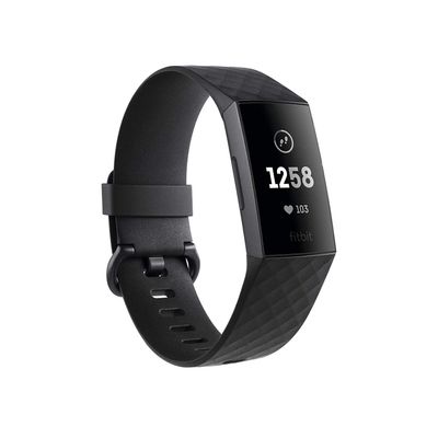 Fitbit Charge 3 Fitness Activity Tracker, Graphite/Black, one Size (no fitbit Warranty Support), 0.06 Pound