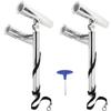 Amarine-made Silver Highly Polished Dual Adjustable Rod Holder , Double Angle Adjustable Rod Holder , Any Angle from Water (2 Pcs) view 1