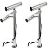 Amarine-made Silver Highly Polished Dual Adjustable Rod Holder , Double Angle Adjustable Rod Holder , Any Angle from Water (2 Pcs) view 3