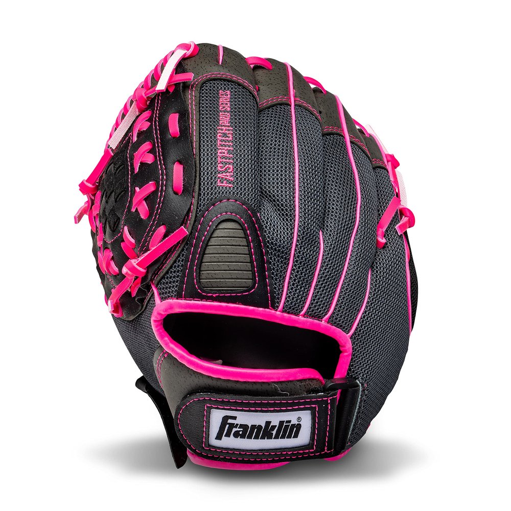 Franklin Sports Windmill Series Lefty Fielding Glove, Pink/Gray/Black/, 11-Inch