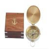 Hampton Nautical Solid Brass Gentlemen's Compass with Rosewood Box, 4", Brass view 1