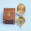 Hampton Nautical Solid Brass Gentlemen's Compass with Rosewood Box, 4", Brass view 3