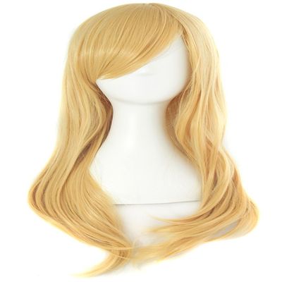 MapofBeauty 24 Inch/60 cm Long Anime Side Bangs Great Wavy Curly Cosplay Party Wig (Orange Yellow)