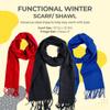 Plum Feathers Winter Scarf Shawl with Cashmere Feel - Rich Solid Colors Winter Scarves and Wraps 72" x 12" (Burgundy) view 3