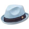 Peter Grimm Men's Depp Natural Straw Fedora, Blue, XX-Large view 1