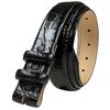 Italian Calfskin Genuine Leather Dress Belt Strap with Snaps 1-1/4"(32mm) Wide (Alligator Black, 32) view 1