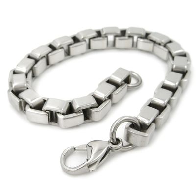 Steelmeup Stainless Steel Box Link Chain Men Bracelet 8mm 9inch