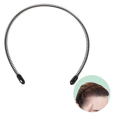 MansWill Men's Metal Headband for Long Hair, Spring Hair Band for Men, Flexible Slicked Back Headband for Sports, Running, Workout, Fashion Pigtail Hair Accessory Small Spring